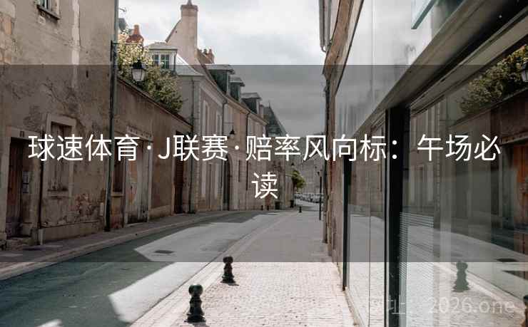 球速体育·J联赛·赔率风向标：午场必读
