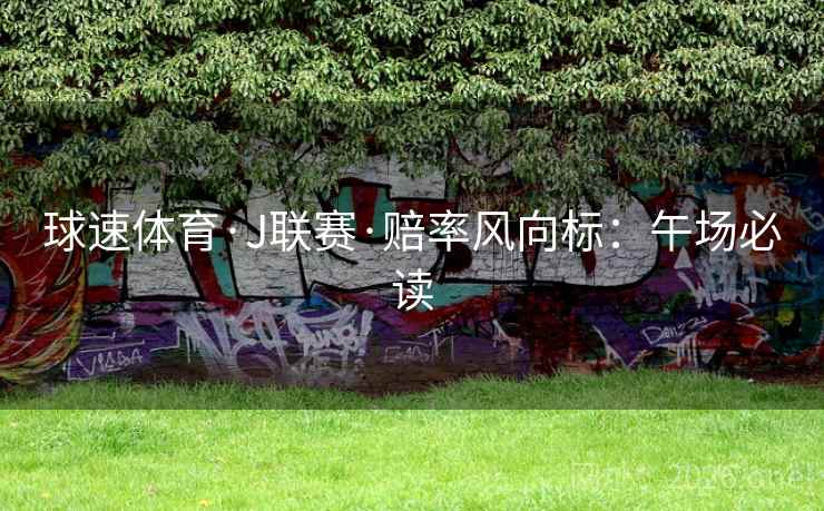 球速体育·J联赛·赔率风向标：午场必读